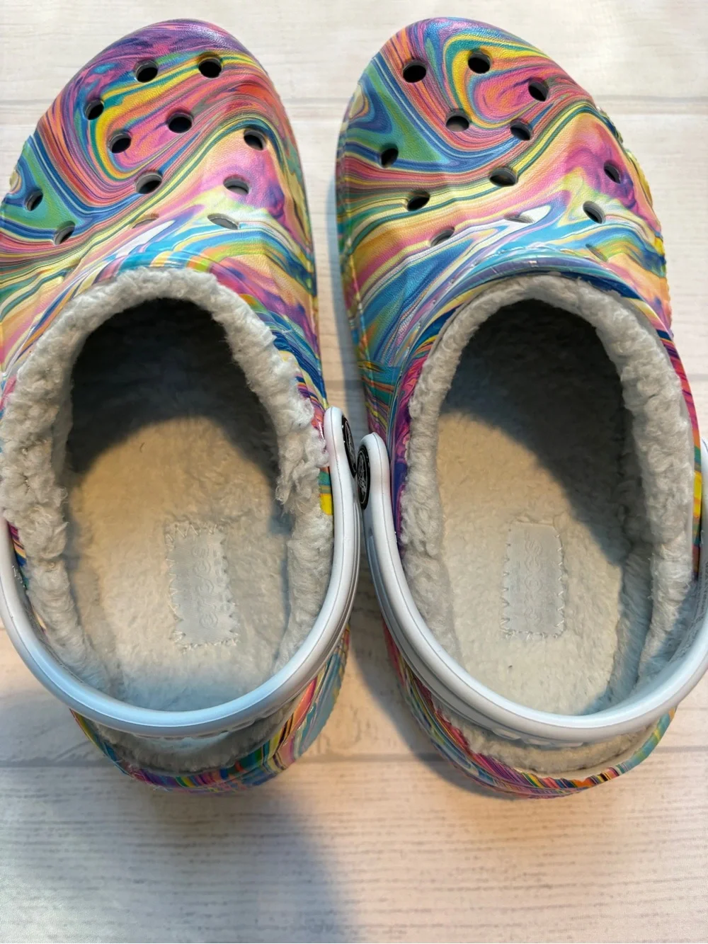 Kids Multicolor Swirl Fleece-Lined Clogs
